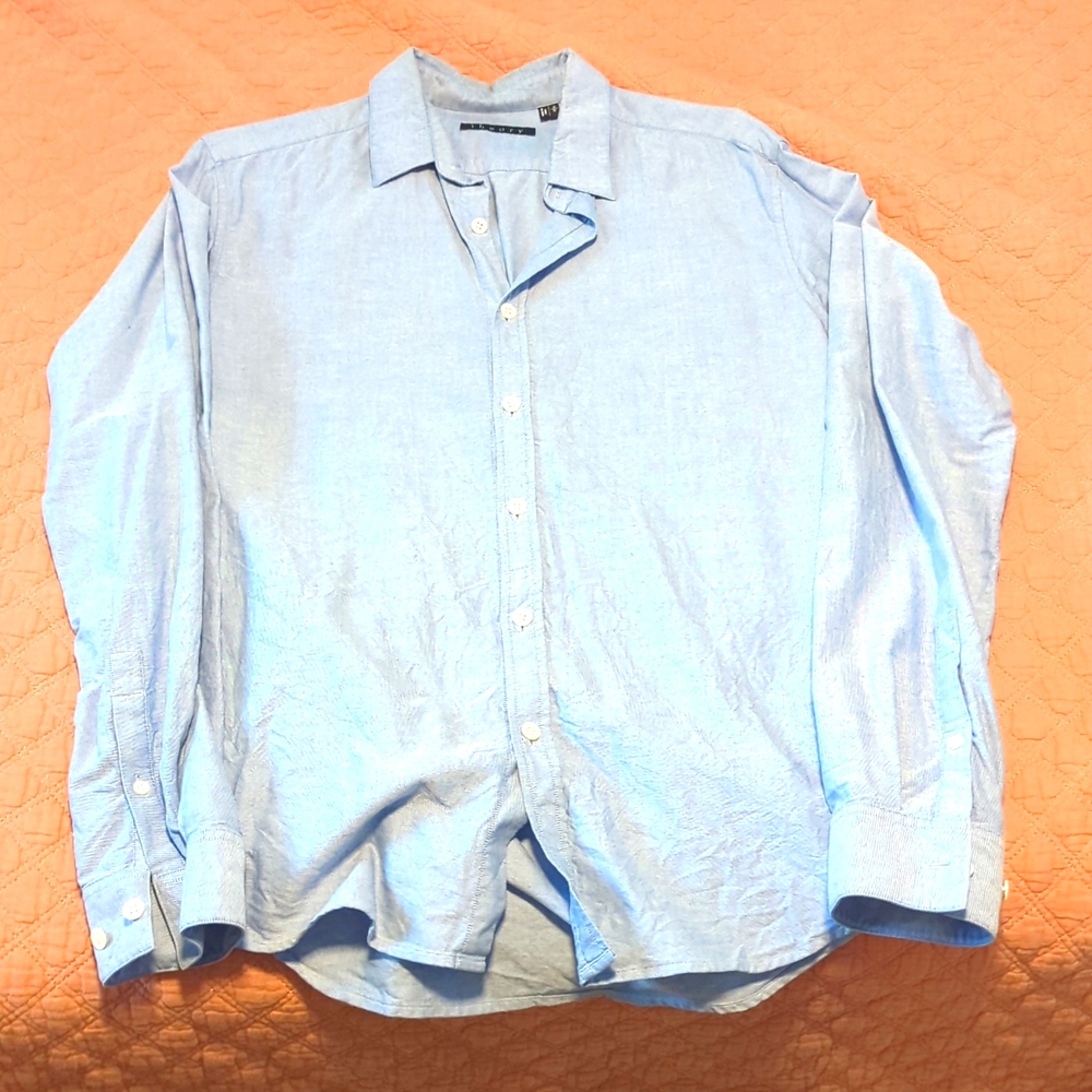 Theory blue button down